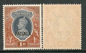 India PATIALA State 1Re KG VI Postage SG102 / Sc 115 Cat £18 MNH