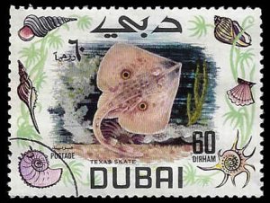 Dubai #106 Used OG (CTO); 60d Fish - Texas Skate (1969) (2)