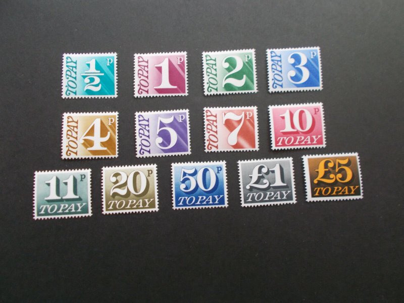 GB QEII 1970 Postage Dues Complete Set of 13 Values D77-D89 Superb U/M Cat £40