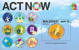Maldives - 2022 Act Now Campaign - Stamp Souvenir Sheet - MLD210126b