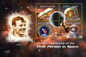 Sierra Leone 2011- First Person in Space 50th Anniversary Stamp - Sheet of 4 MNH