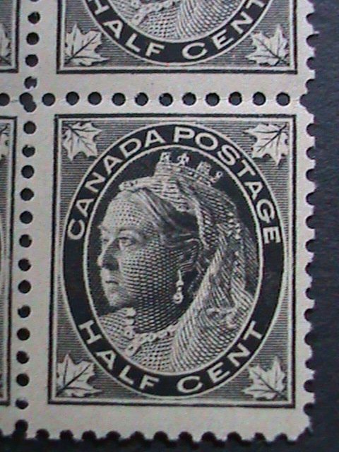 CANADA-1897 SC#66- 124 YEARS OLD-QUEEN VICTORIA 1/2 CENTS MH-BLOCK VERY FINE-