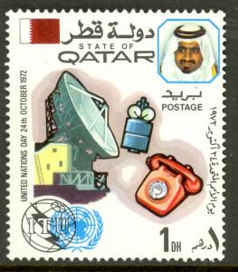 QATAR 1972 1d UN DAY ITU SATELLITE Issue Sc 323 MNH