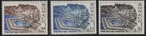 Monaco 732-734 (mh set of 3, precanceled) Rainier III Aquatic Stadium (1969)