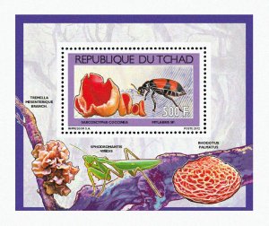 Chad 2012 Perf. Mushrooms & Beetles (1) Luxury Block No. 2543 A- 2546 A - BL. 427-
