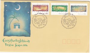 Cocos Islands # 297-299, Festive Season, First Day Cover