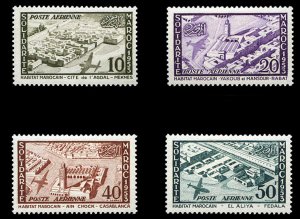 French Colonies, French Morocco #C47-50 (YT PA94-97) Cat€12, 1953 Franco-Mo...