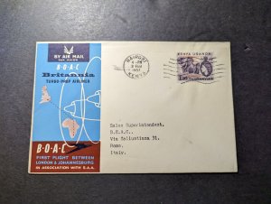 1957 British KUT Airmail First Flight Cover Nairobi Kenya to Rome Italy BOAC Air