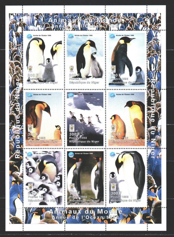 Niger. 1998. Small sheet 1404-12. Penguins. MNH.