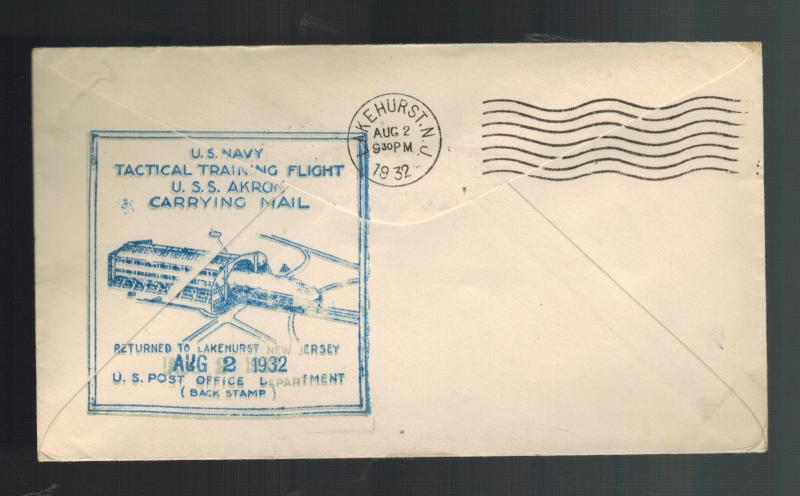 1932 USS Akron Airship cover Tactical Training flight Lakehurst zeppelin 