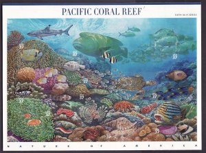 USA-Sc#3831- id12-unused NH sheet-Pacific Coral Reef-Marine Life-2004-