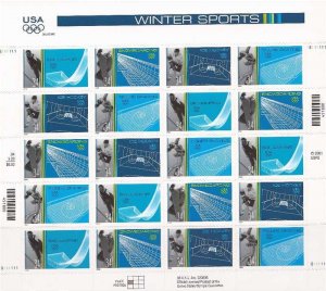 US Stamp - 2002 Winter Olympics - 20 Stamp Sheet - Scott #3552-5