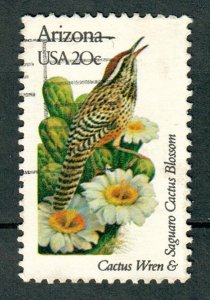 1955A Arizona Birds and Flowers used single - bullseye perf 11.25 x 11