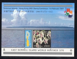 Thematic stamps SOLOMON IS 2001 HK EXHIB.EAST RENNELL M/S990 mint