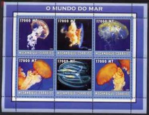 MOZAMBIQUE - 2002 - Jelly Fish - Perf 6v Sheet - Mint Never Hinged