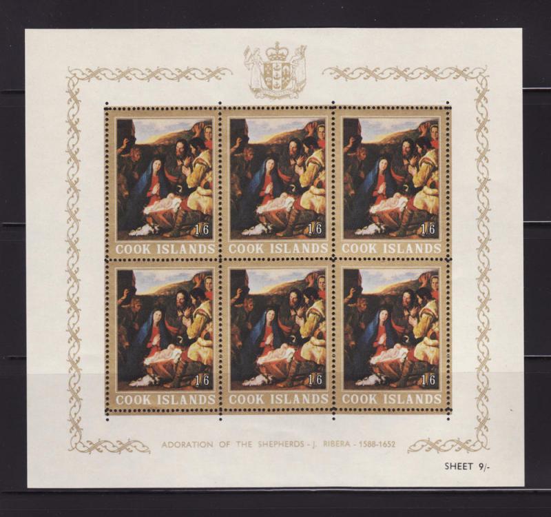 Cook Islands 170-174 Sheets Set MNH Christmas, Art (B)