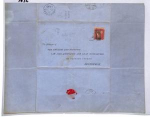 GAP36 1860 GB POSTMARKS Ardrossan Date Error YEAR*0186* Penny Red Cover Scotland