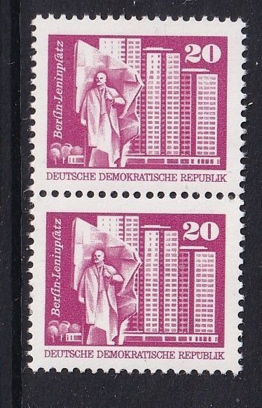 German Democratic Republic  DDR   #1612   MNH 1974  definitive set pair 20pf