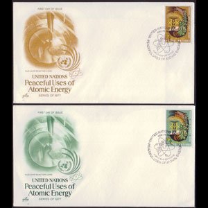 UN-NEW YORK 1977 - FDCs - 289-90 Atomic Energy Set of 2