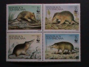 DOMINICA 1994 -SC#1158 WWF-WORLD WILDLIFE FUNDS-PROTACT ANIMALS MNH BLOCK VF