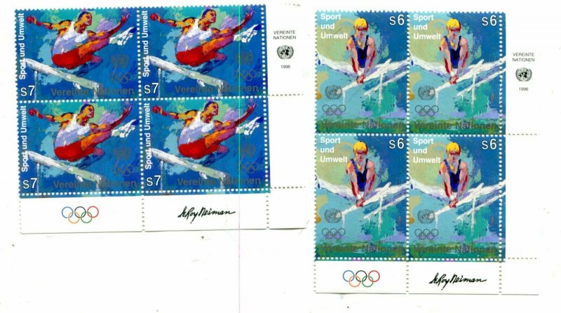 United Nations Vienna Scott #205-206 Sports and the Environment MNH Black 4 -A