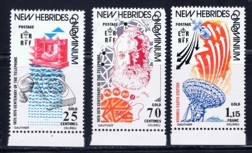 British New Hebrides 205-07 1976 Telephone Centenary