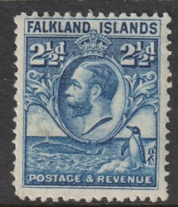 Falkland Islands Scott 57 - SG119, 1929 Whale & Penguin 2.1/2d MH*