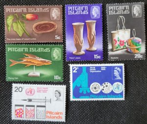 Pitcairn IS., 1968, WHO Handicrafts, #91-96, MH, SCV$1.90