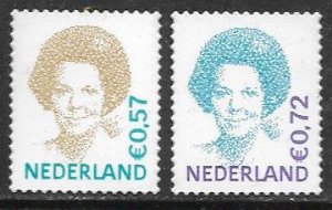 Netherlands Pays-Bas 2004 Definitives Queen Beatrix set of 2 stamps MNH