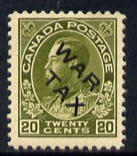 Canada 1915 War Tax overprint on KG5 20c olive-green very...
