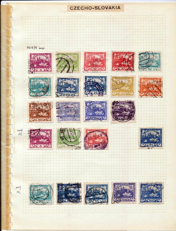 Czechoslovakia 1918/38 Used on 10 Pages Imperf Perf (Apprx 180 )(ZA 478