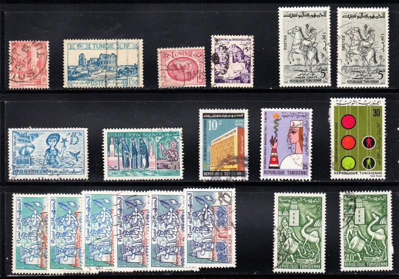 TUNISIA Collection of 36 stamps, mostly used