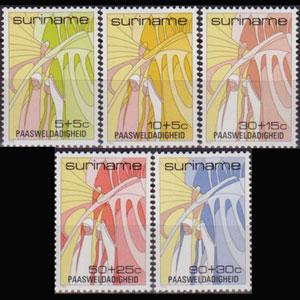 SURINAM 1986 - Scott# B336-40 Easter Set of 5 NH