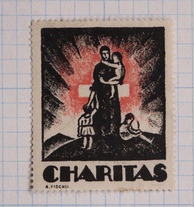 Caritas Sweden poverty food hunger red cross charity Fischli Poster Stamp DL