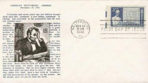 978 3c GETTYSBURG ADDRESS - Bronesky-Risko cachet