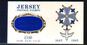 Jersey  366a-371a 1985 Hugenot Heritage stamp booklet mint NH