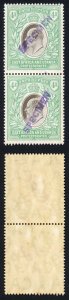 KUT SG29s KEVII 4R Wmk Mult Crown opt Specimen (locally) U/M PAIR