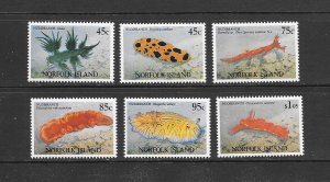 FISH - NORFOLK ISLAND #538-43  NUDIBRANCHES MNH