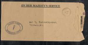 FALKLAND ISLANDS  COVER  PPO507  1980 QEII  OHMS  ON LOCAL COVER