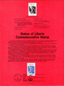 US SP753 Statue of Liberty 2224 Souvenir Page FDC