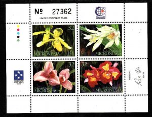 Micronesia-Sc#230-unused NH sheet-Orchids-Flowers-