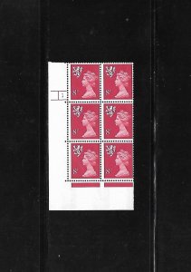 Great Britain Stamps: Scotland: #SMH10; 8p Machin LL # Blk/6 (1) MNH