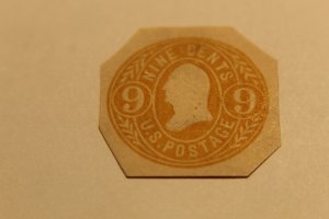 US U67  CUT SQUARE UNUSED  DIAGONALLY CUT CORNERS