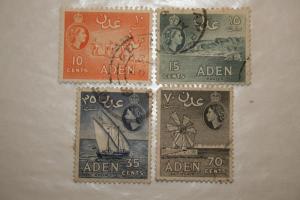 Aden. 1953  SG50/52/56 & 60. Used