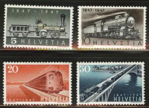 Switzerland Scott 308-311MH* train stamp set