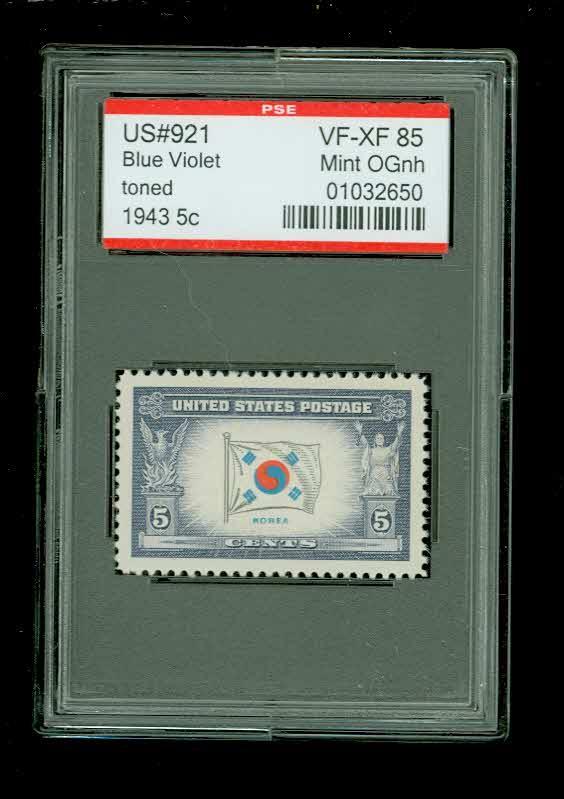 US # 921 Overrrun Countries, PSE Graded VF-XF 85, Mint OGnh