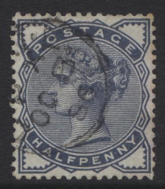 Great Britain - Scott 98 - QV Head - 1884 - Slate Blue - 1/2p Stamp