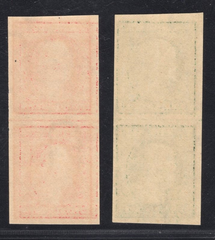 MOMEN: US STAMPS #383v-384v IMPERF COIL LINE PAIR MINT OG NH LOT #80182 