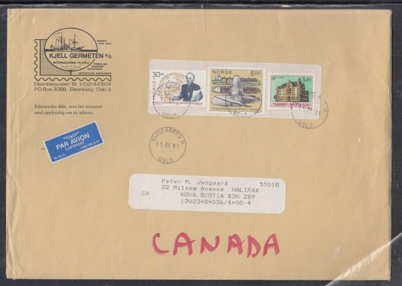 Norway - Mar 1991 Cover to Canada