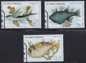 St. Thomas & Prince # 548-550,  Marine Life - Fish, Used,  1/3 Cat.